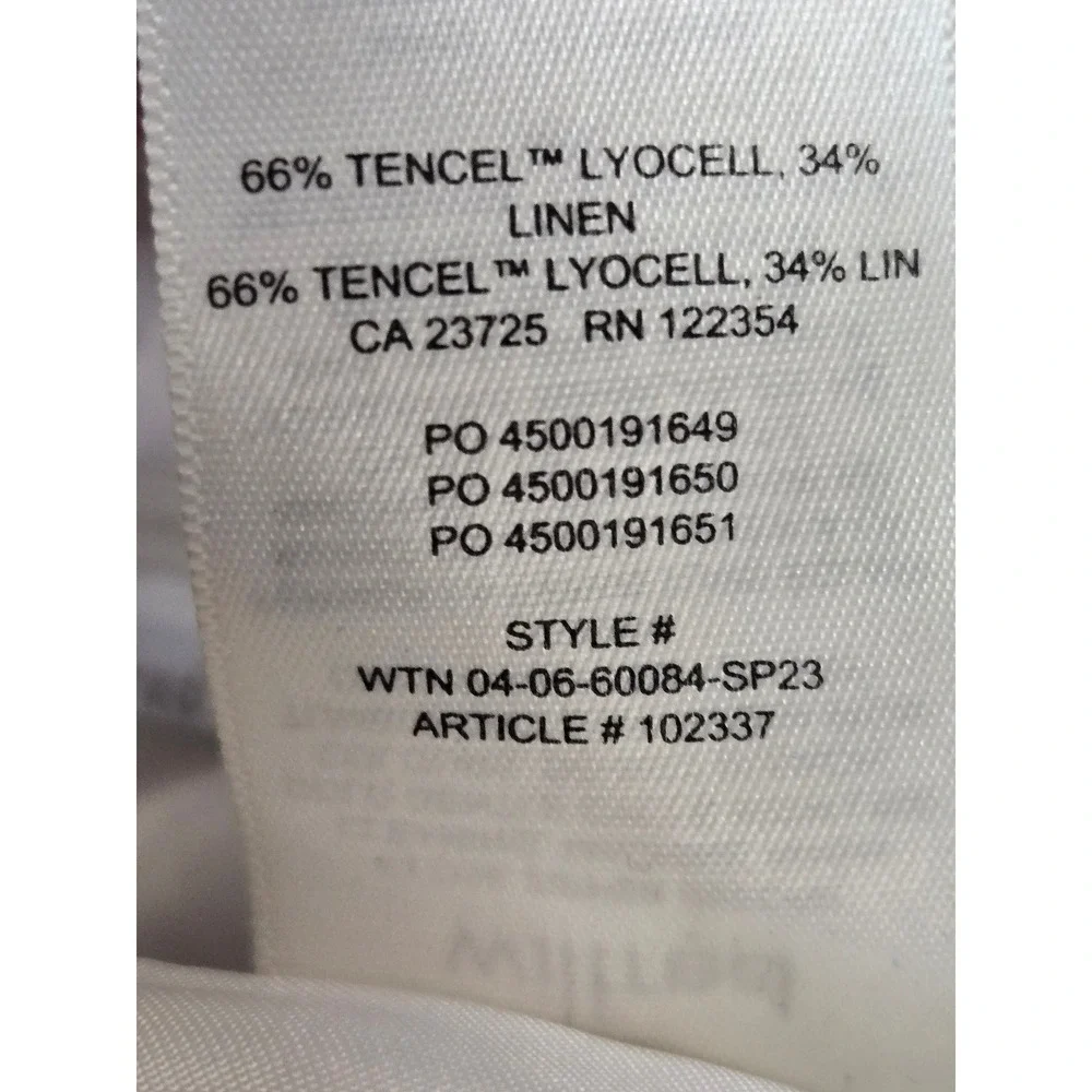 Wilfred Effortless Pant White‎ Linen Tencel Wide Leg Cropped Trousers Size 2